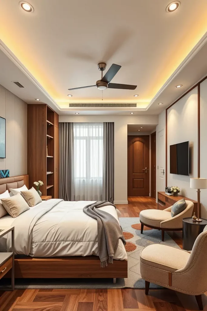 Guest bedroom with multipurpose furniture