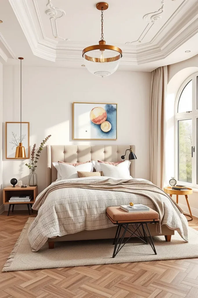 Layered colors in guest bedroom