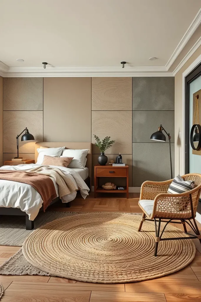 Textured guest bedroom design