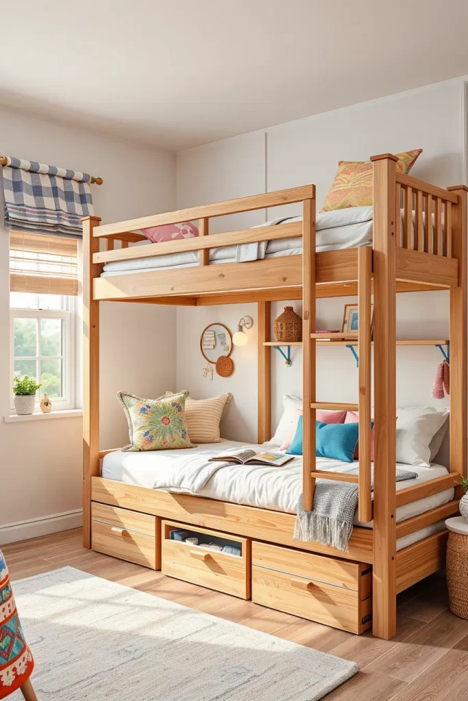 Modern bunk beds with storage
