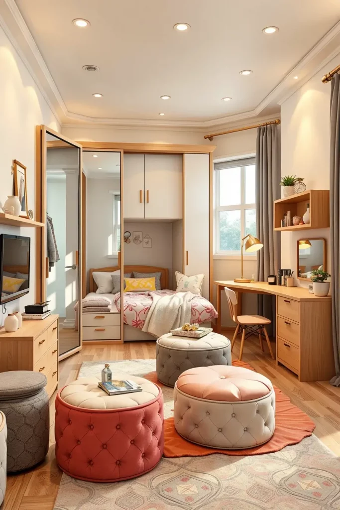 Sliding door wardrobe with mirrored panels