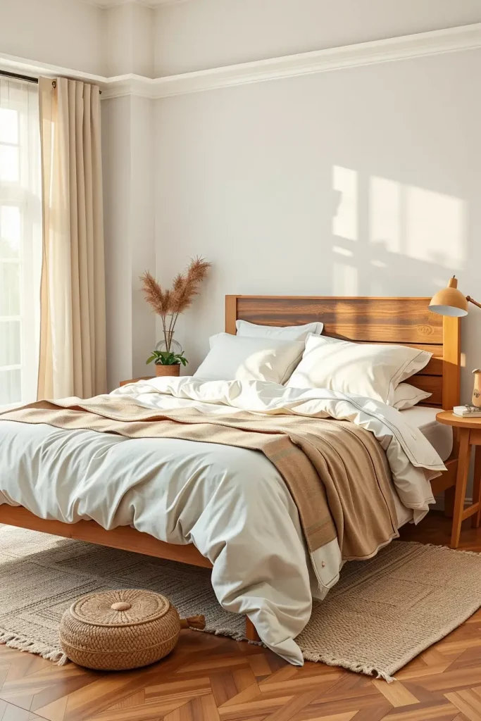 Organic bedding for eco bedroom