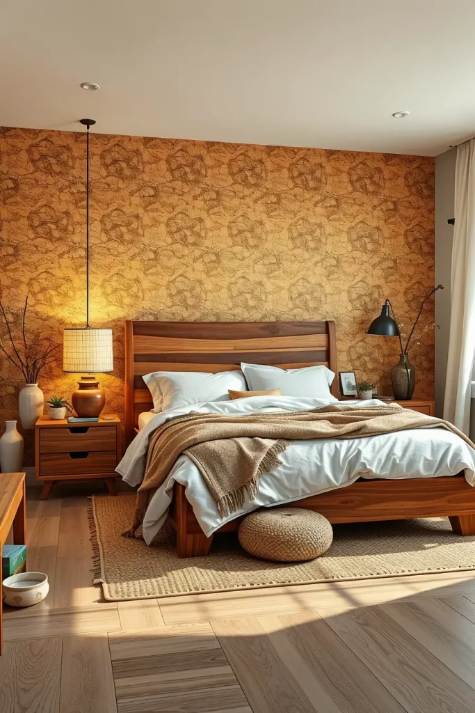 Cork accents in bedroom