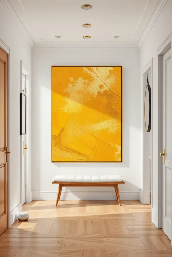 Warm yellow abstract wall art