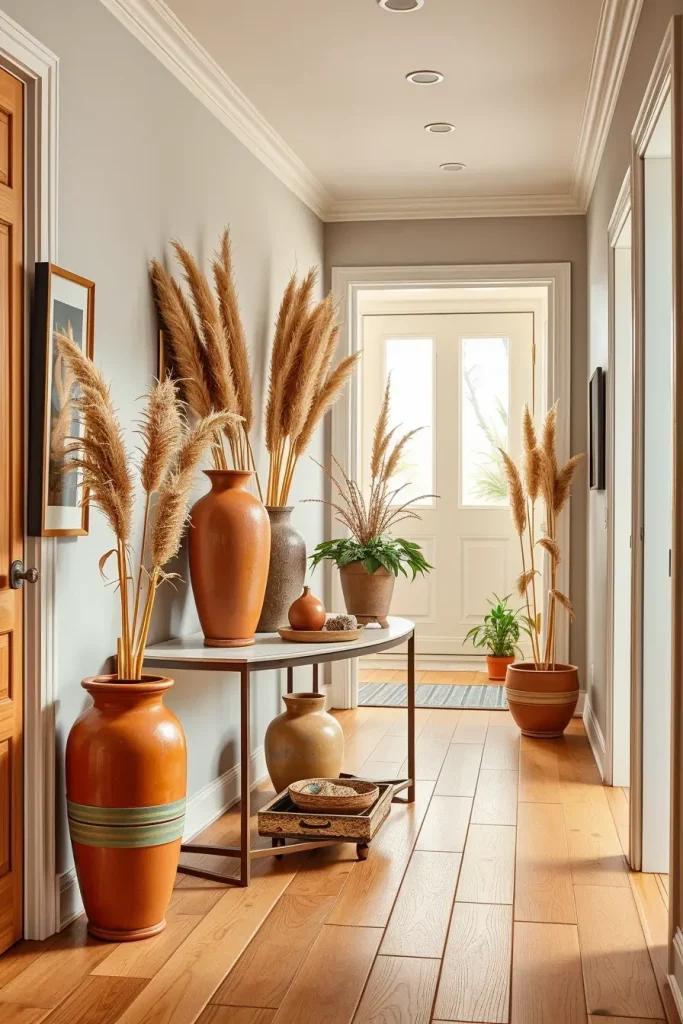 Terracotta vase in hallway