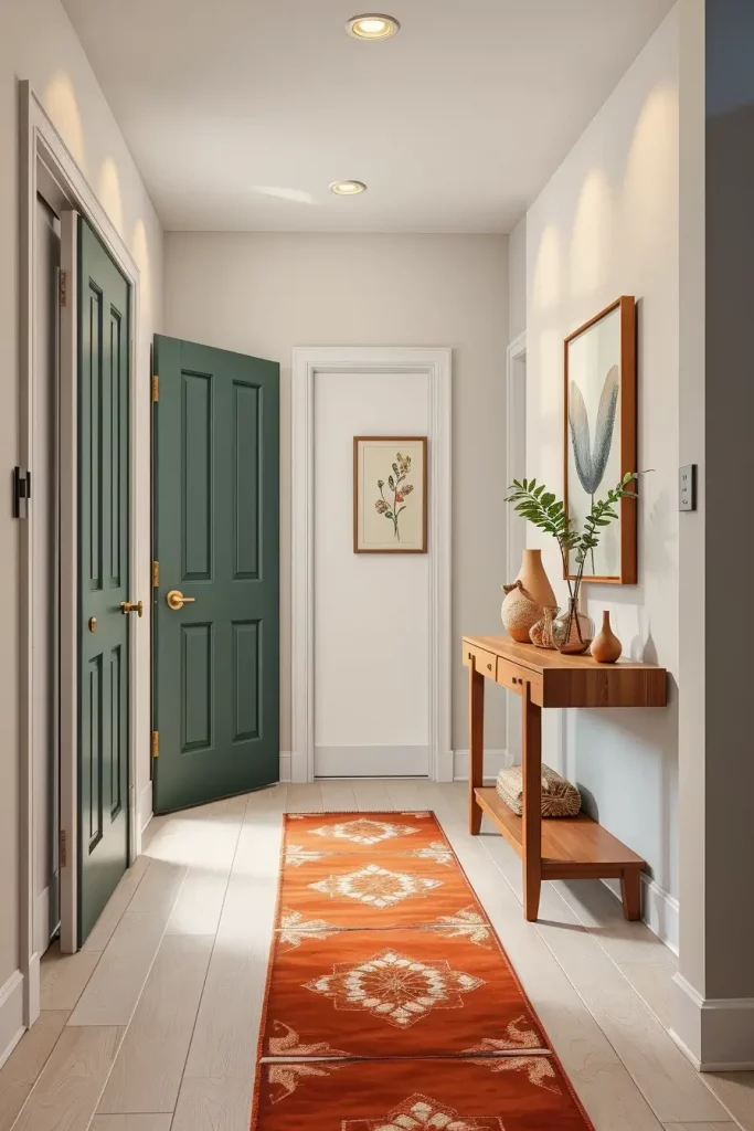 Dusty green painted door