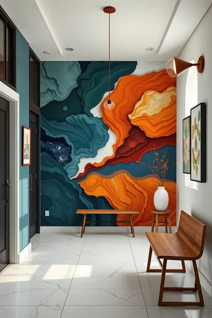 Abstract seasons mural