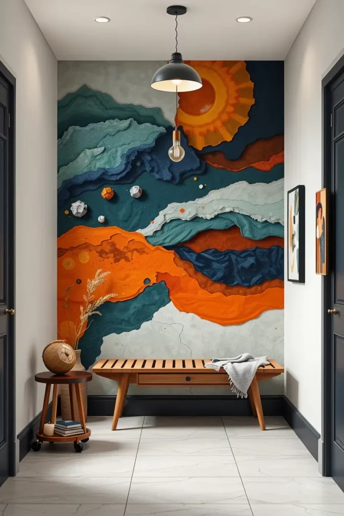 Layered mural painting process