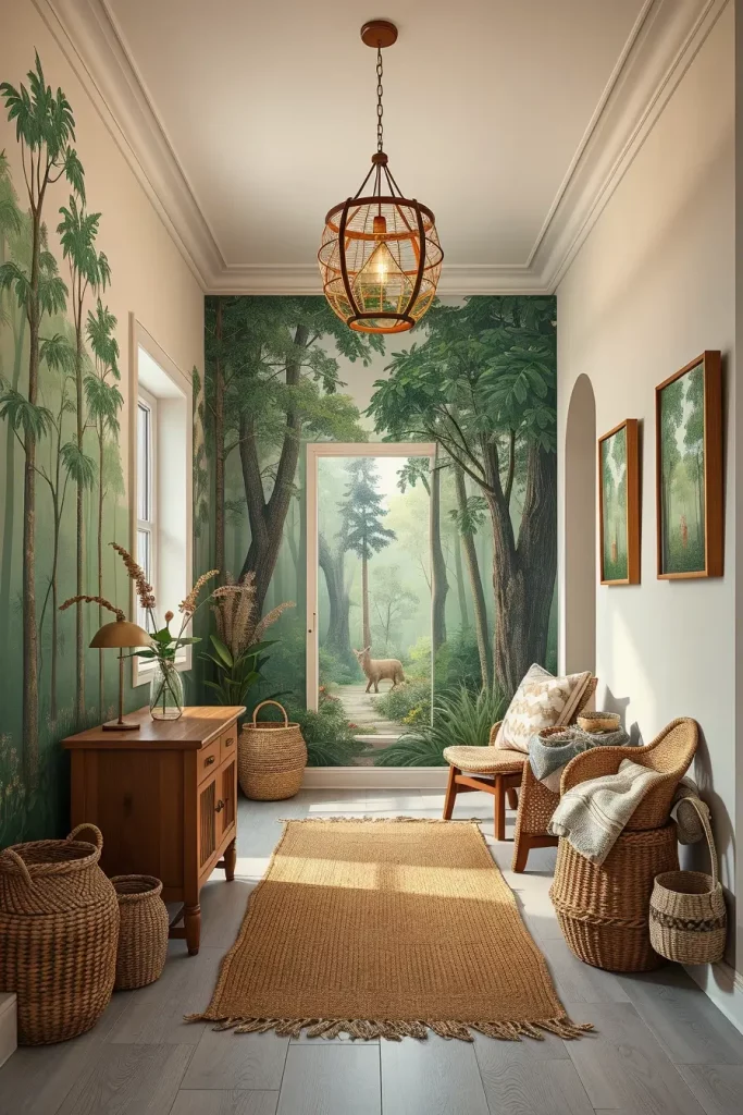 Nature-inspired hallway mural