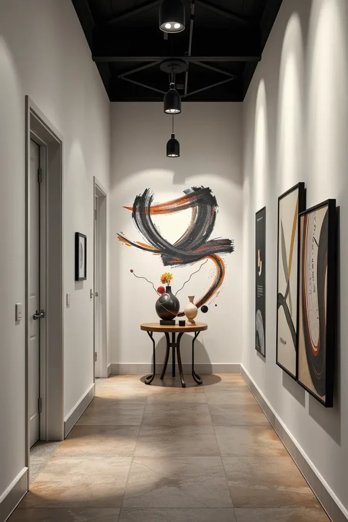 Bold brushstroke mural