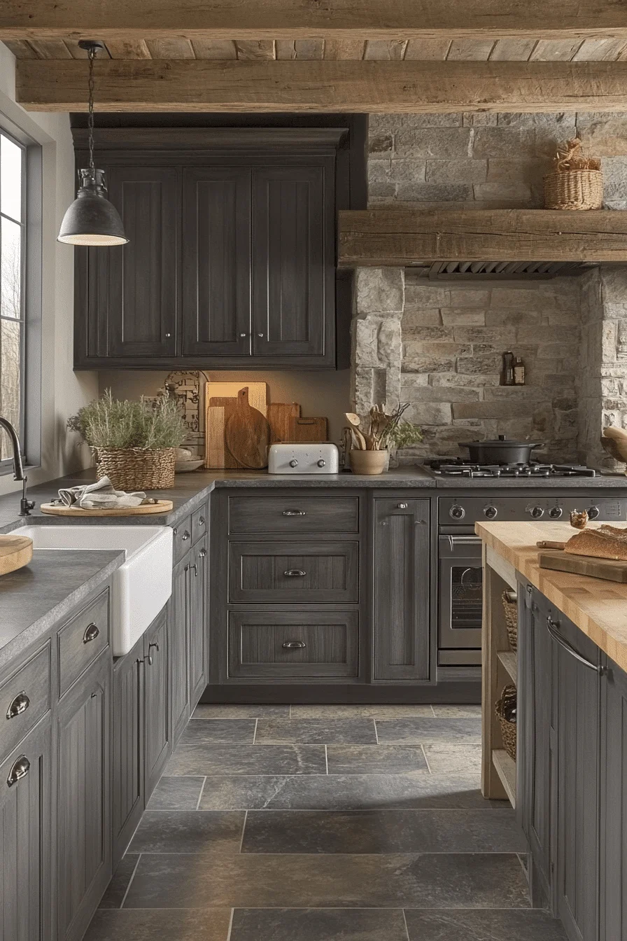 grey kitchen cabinets