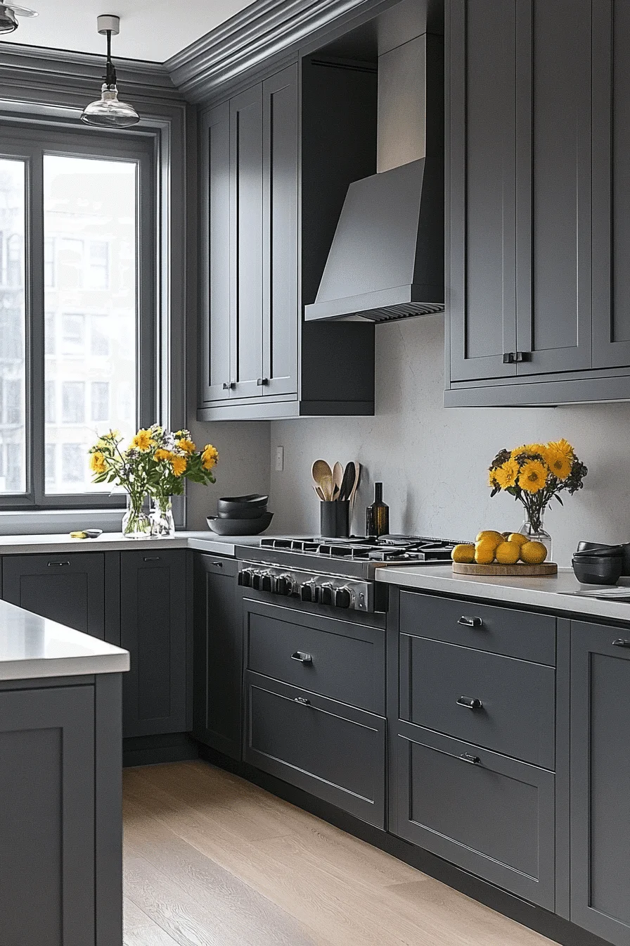 grey kitchen cabinets