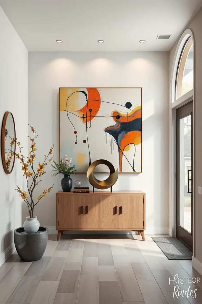 Contemporary art in entryway