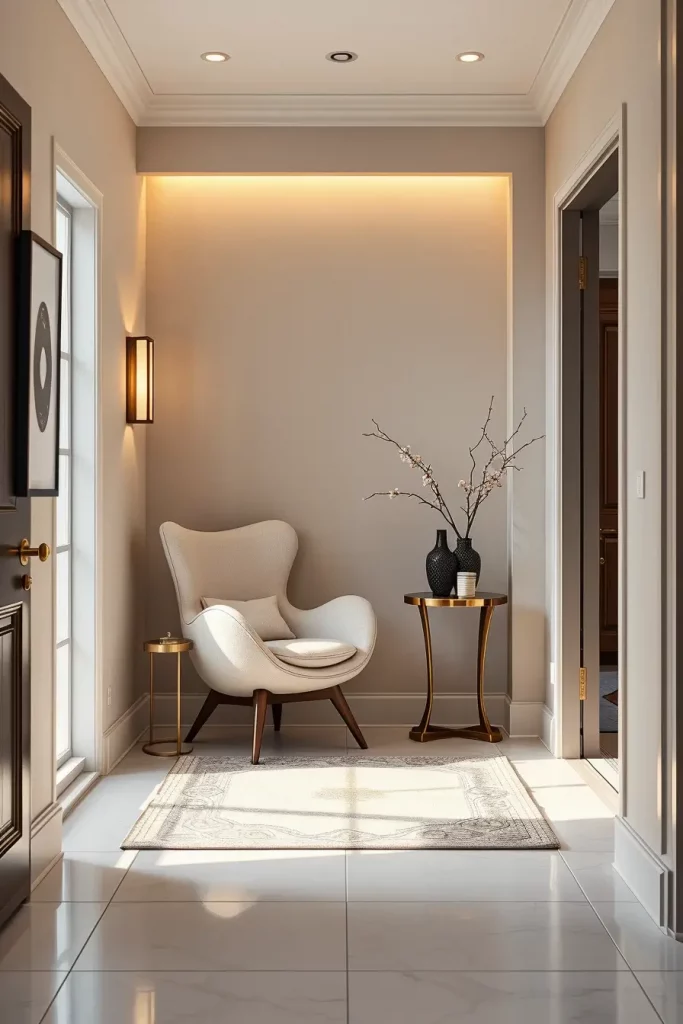 Accent chair in entryway