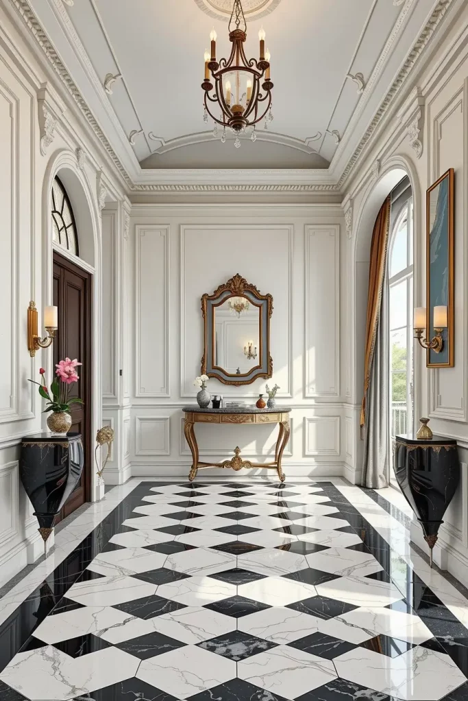 Travertine stone flooring