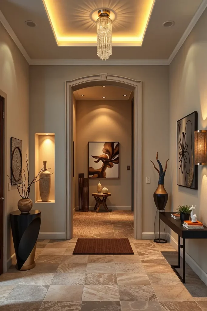 Sculptural objects in niches