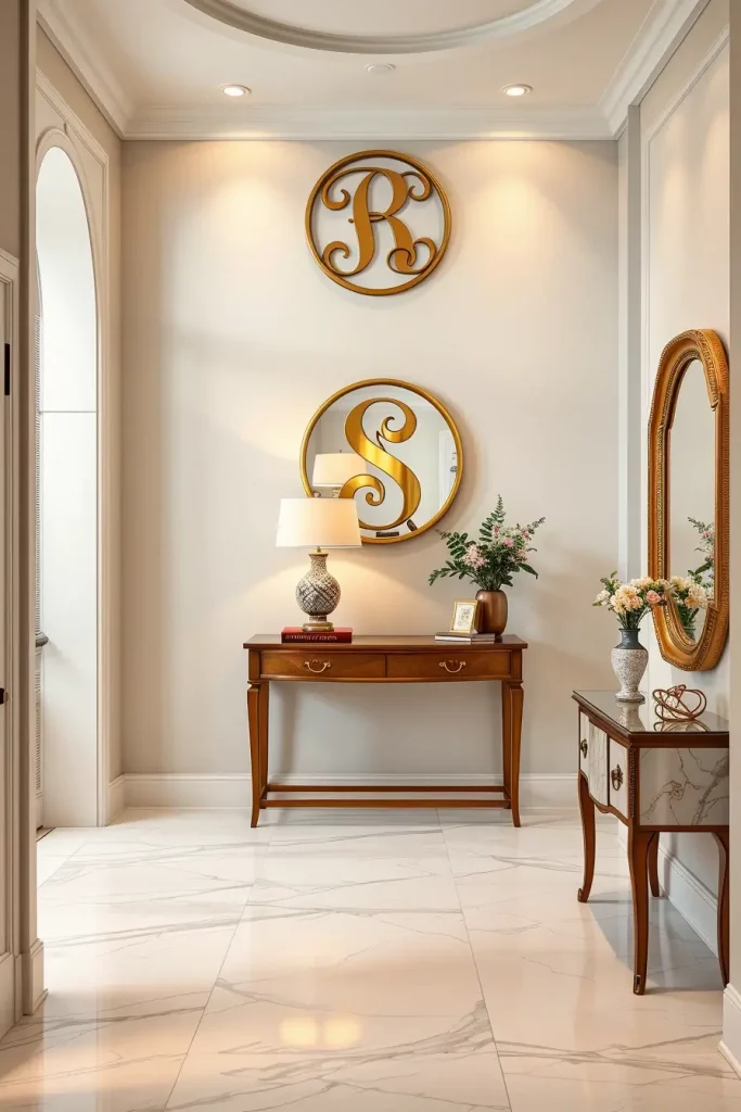 Monogrammed entryway decor