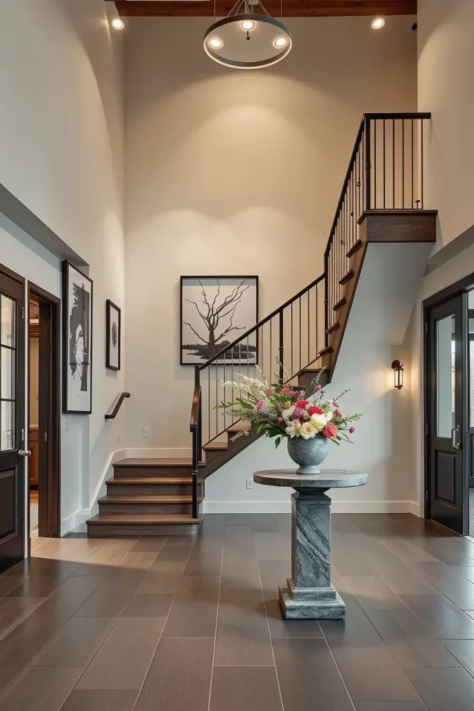 Floating stairs with gallery landing