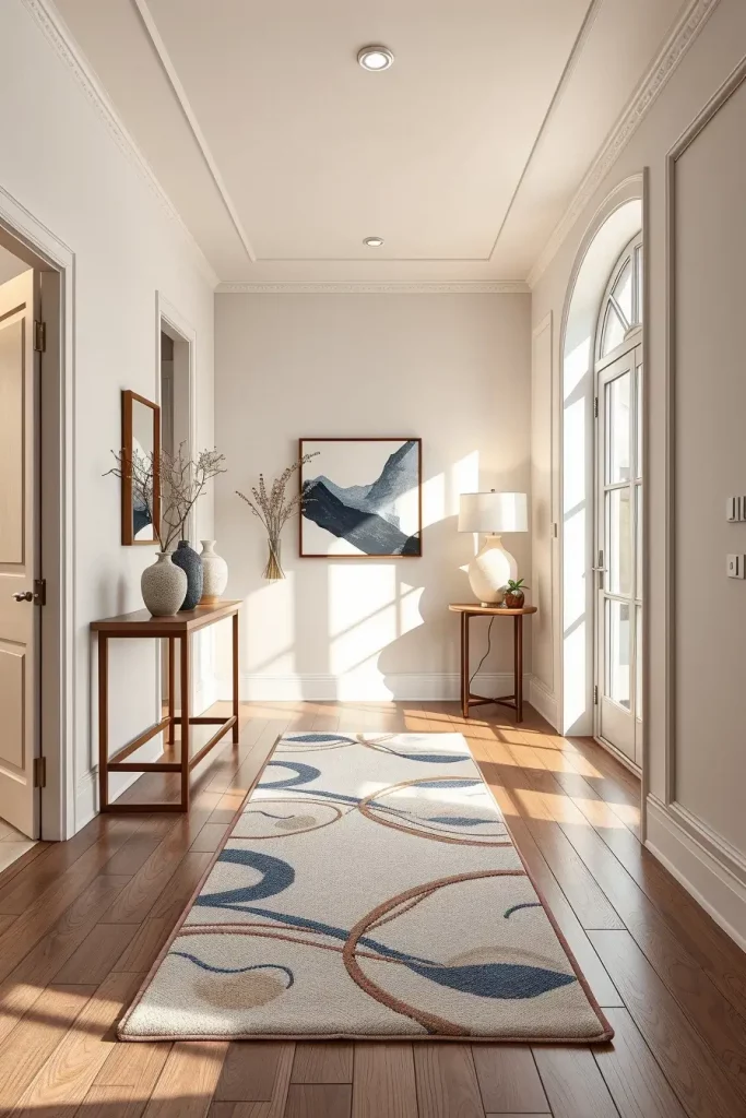 Entryway with runner and bench