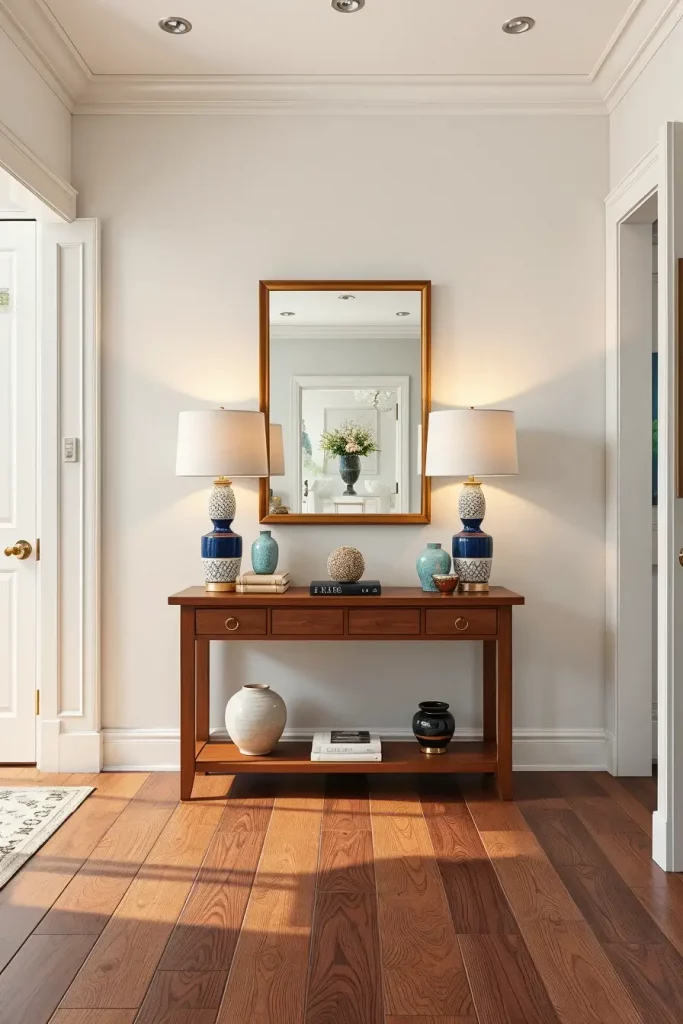 Entryway with symmetrical decor