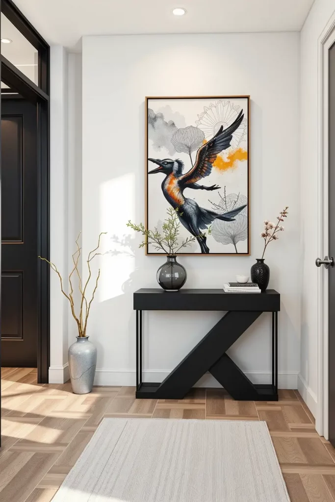 Stacked frames on entry table