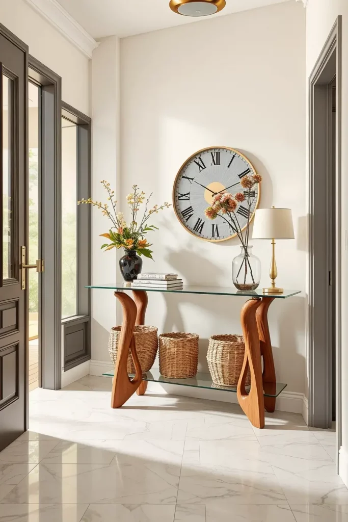 Console table with unique legs