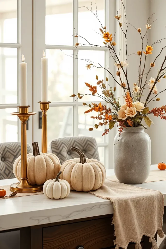 Seasonal decor on entry table
