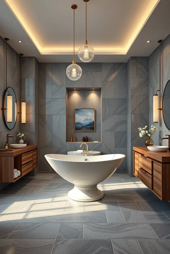 Artistic bathroom tub design