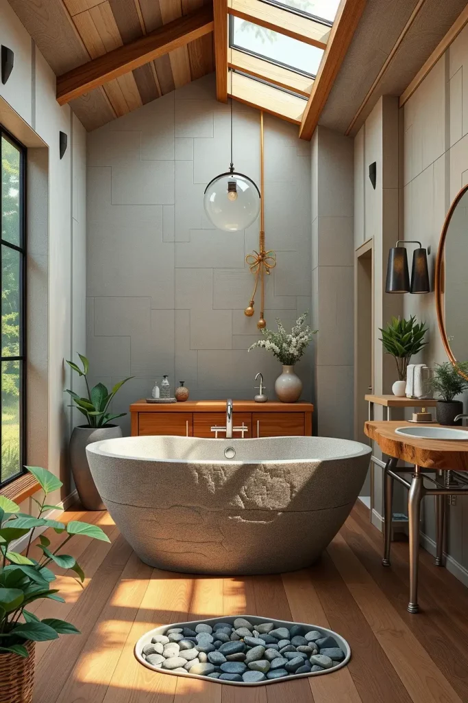 Organic shaped freestanding tub