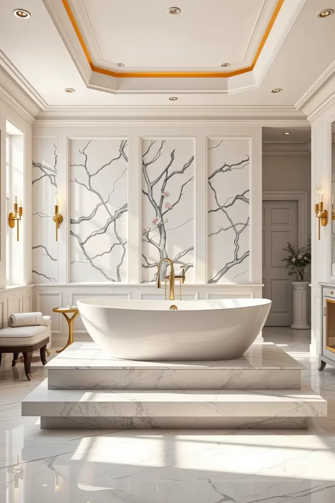 Luxury bathroom with large tub