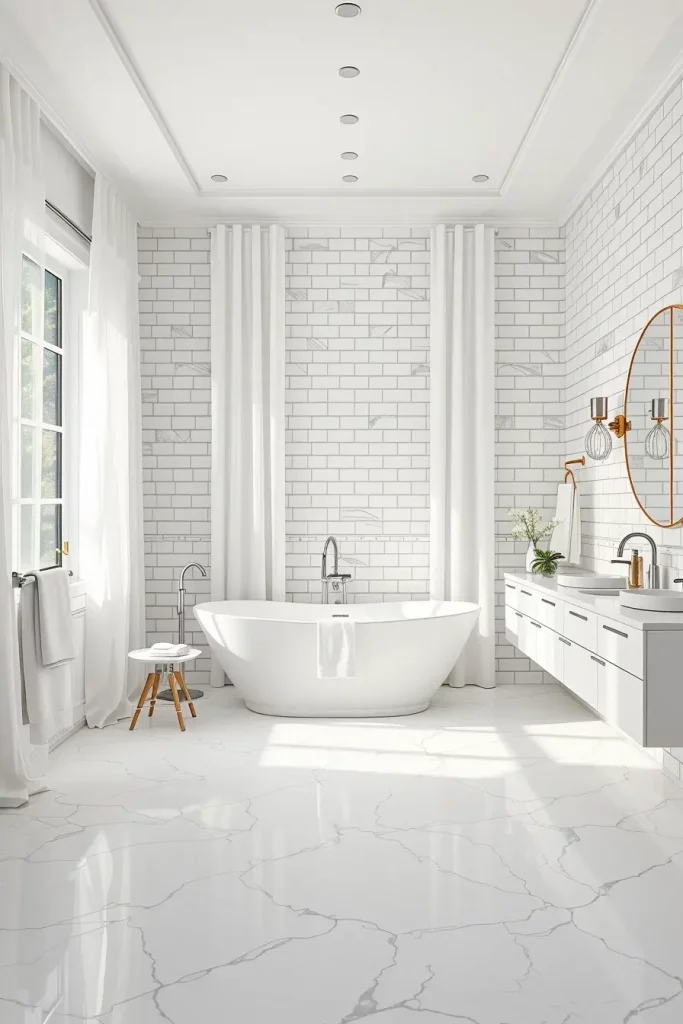 Minimalist white bathroom