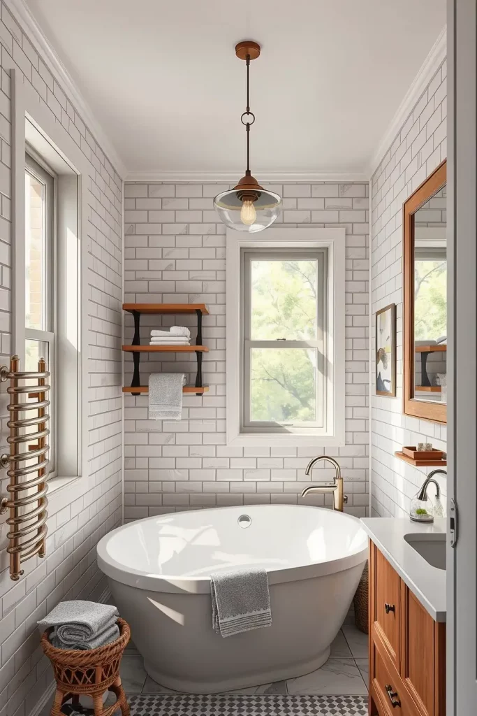 Small bathroom with freestanding tub
