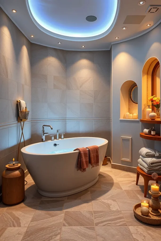 Spa-inspired freestanding tub