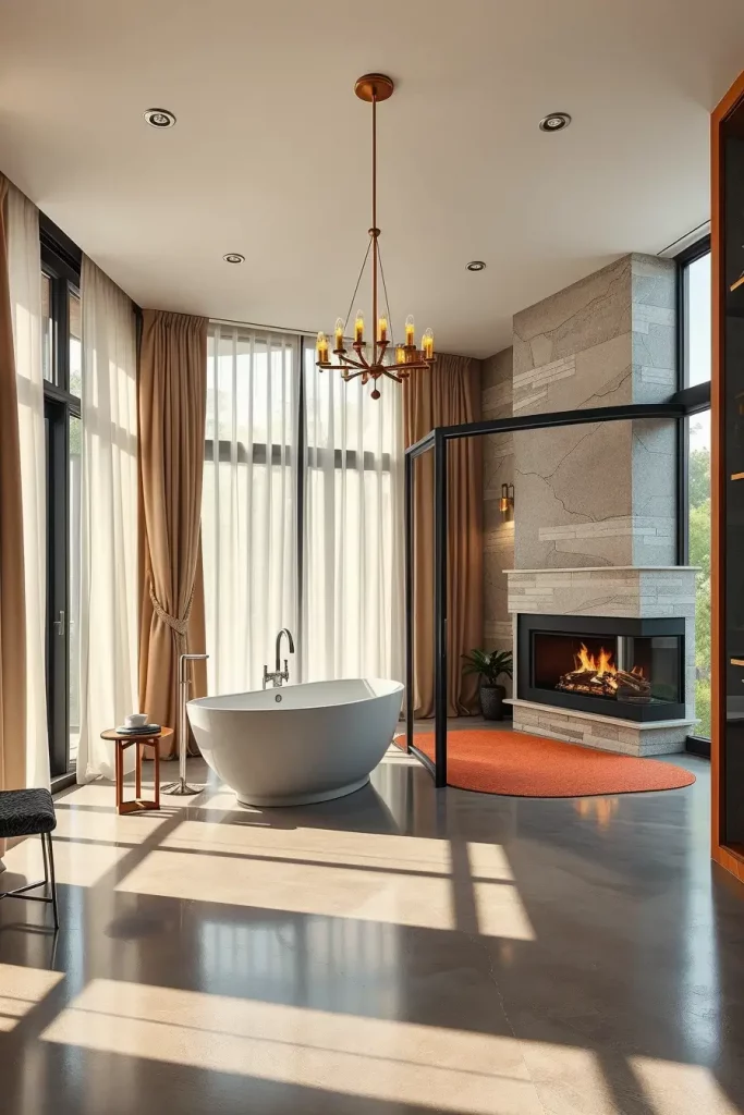 Modern open bathroom
