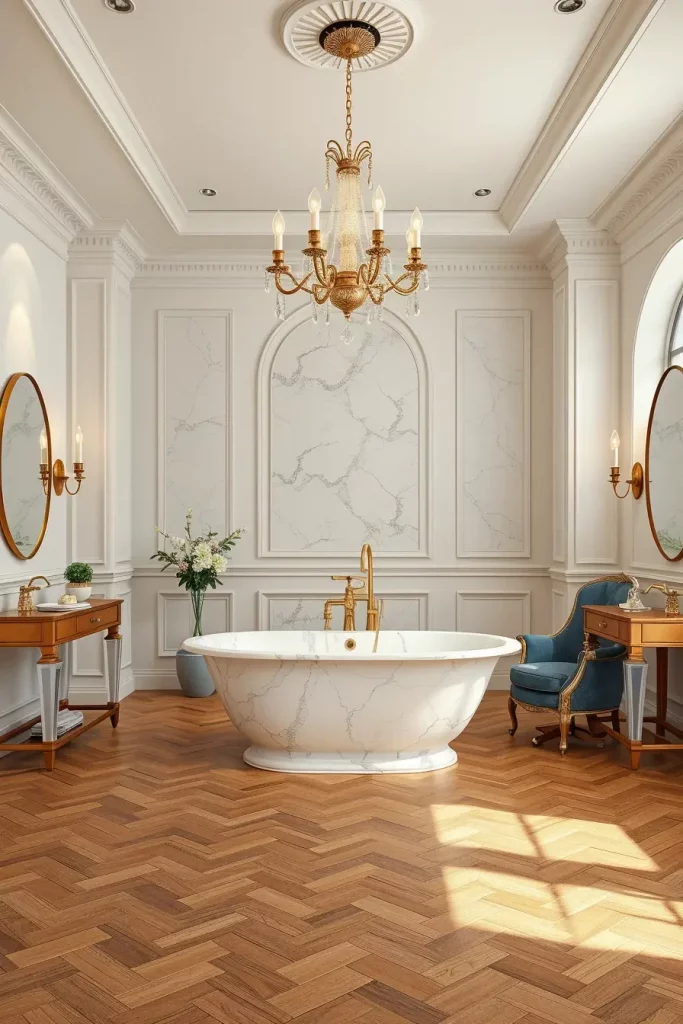 Marble freestanding tub