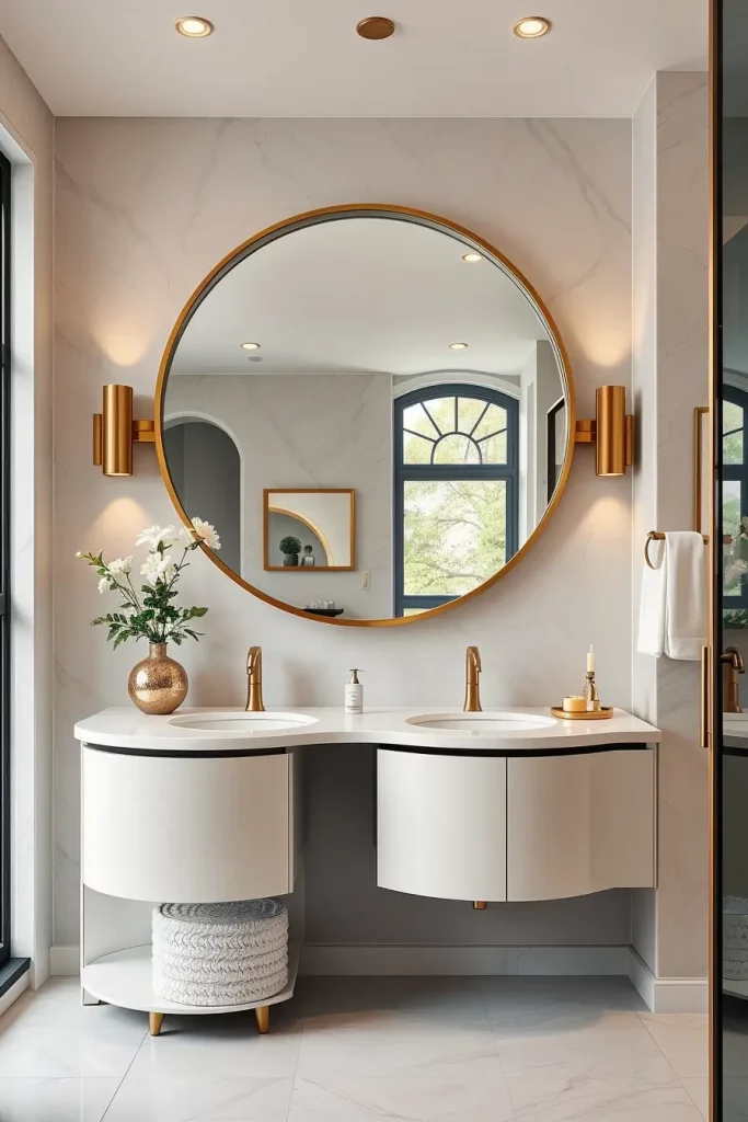 Frameless round mirror