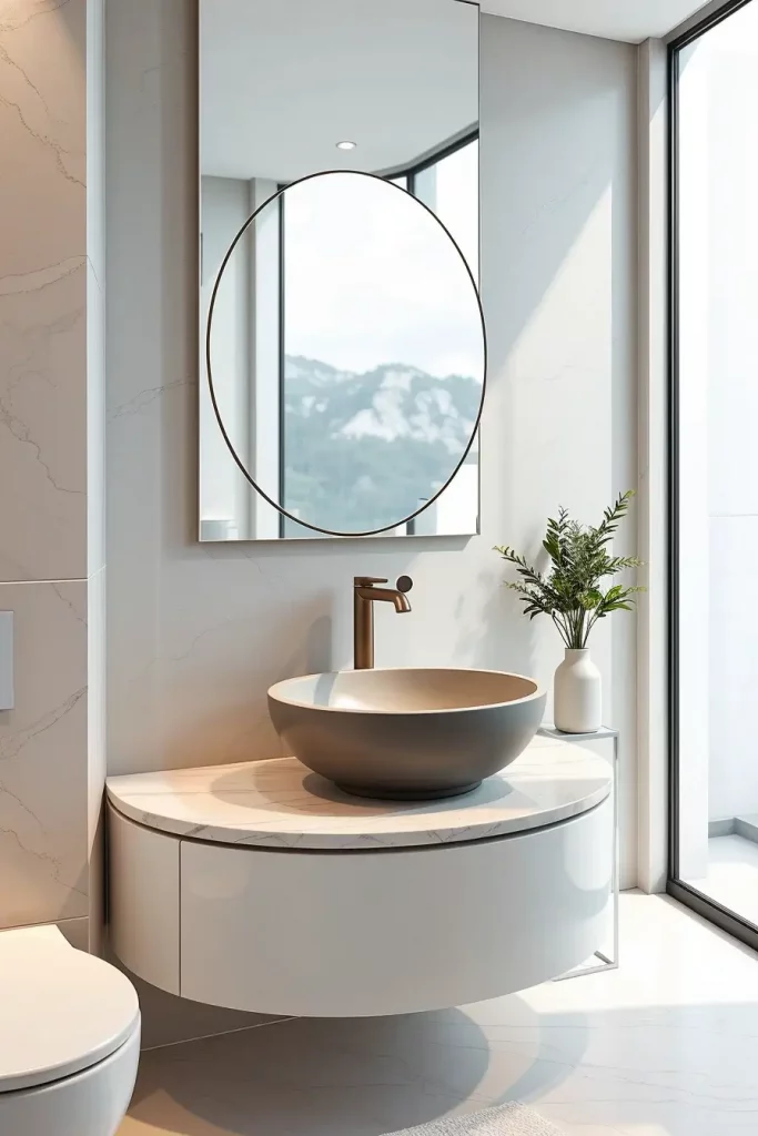 Oval bathroom sink basin