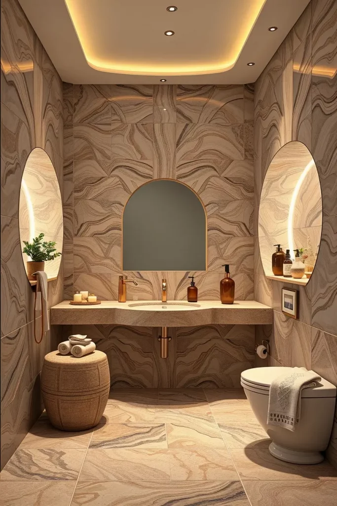 LED-lit crescent niche