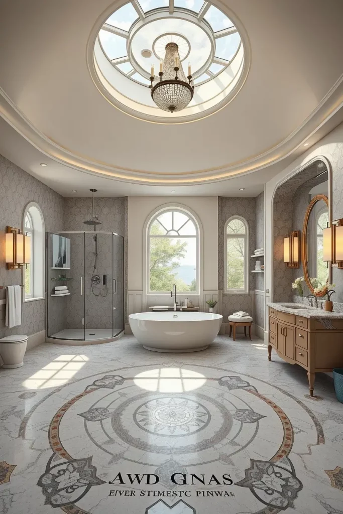 Circular bathroom layout