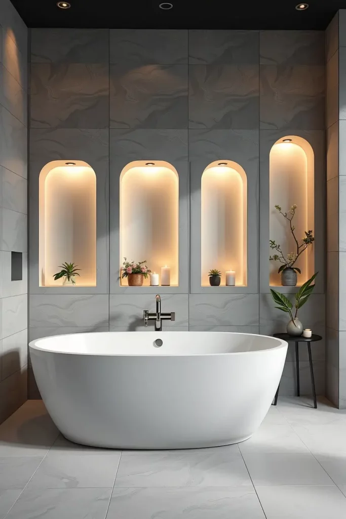 Symmetrical curved niches