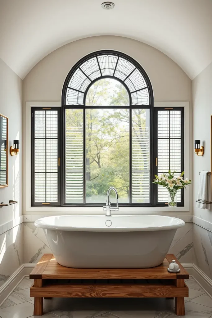 Elliptical bathroom window