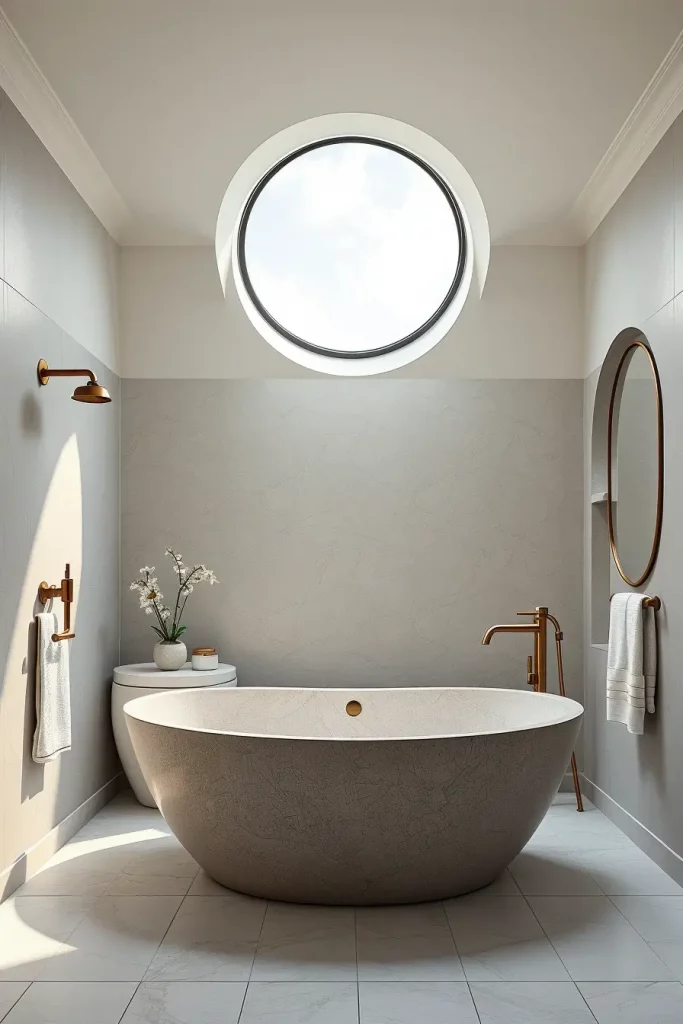 Matte finish curved bathtub