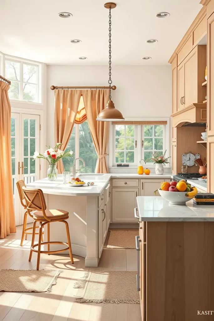 Apricot and peach kitchen accents