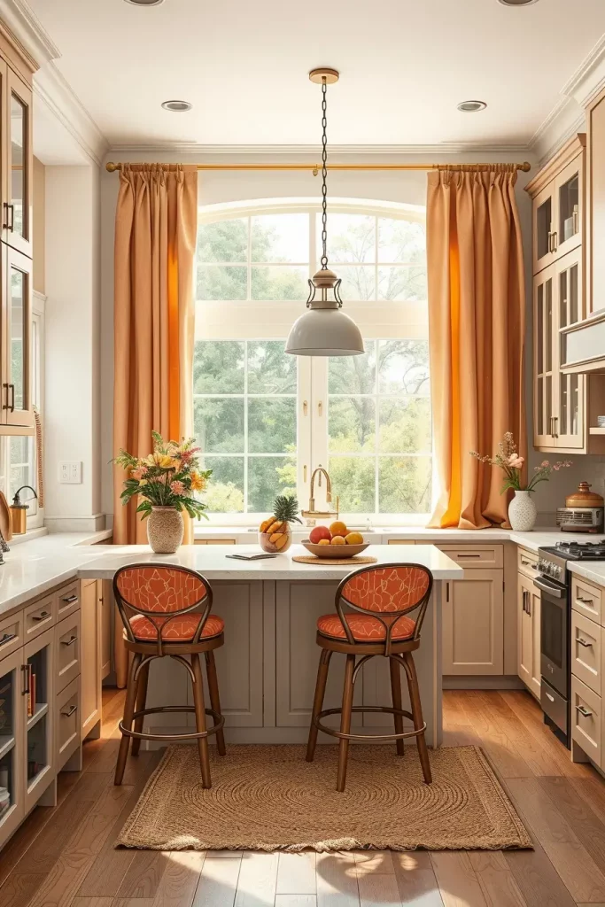 Peach and apricot kitchen decor