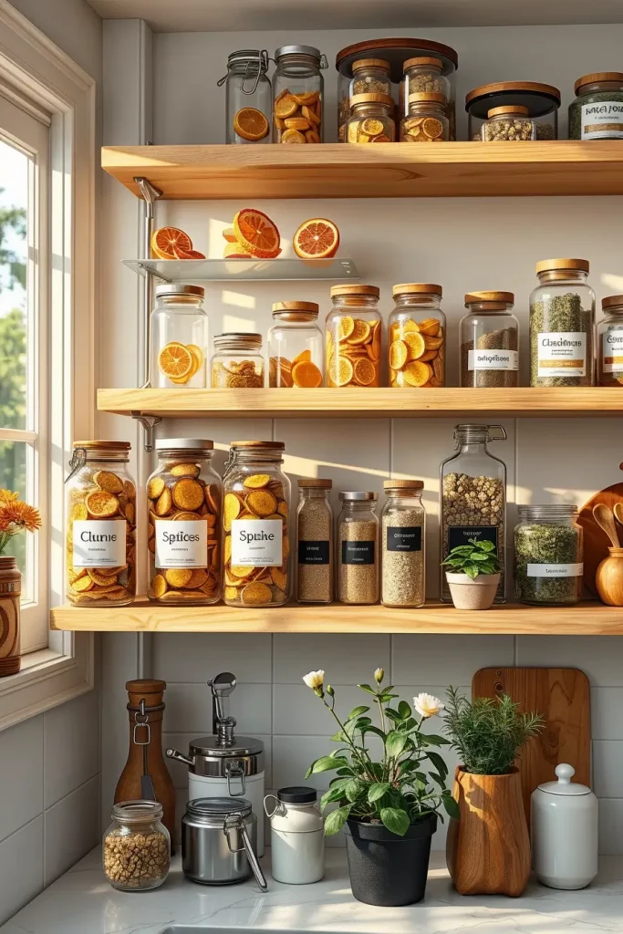 Organized spice jars
