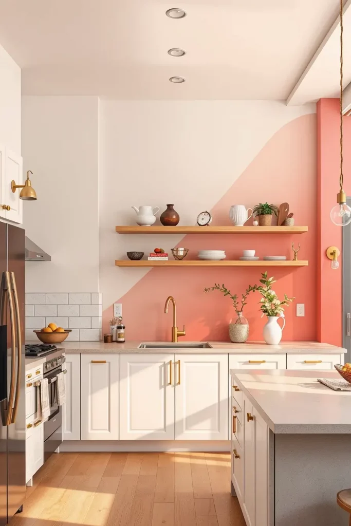 Sunset ombre kitchen wall