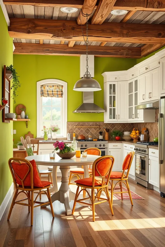 Kitchen with lime and paprika accents