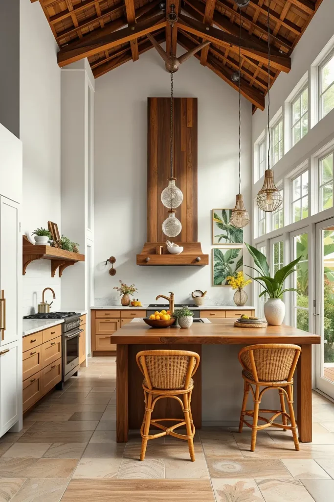 Mango wood kitchen island