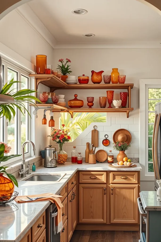 Sunset-colored glassware collection