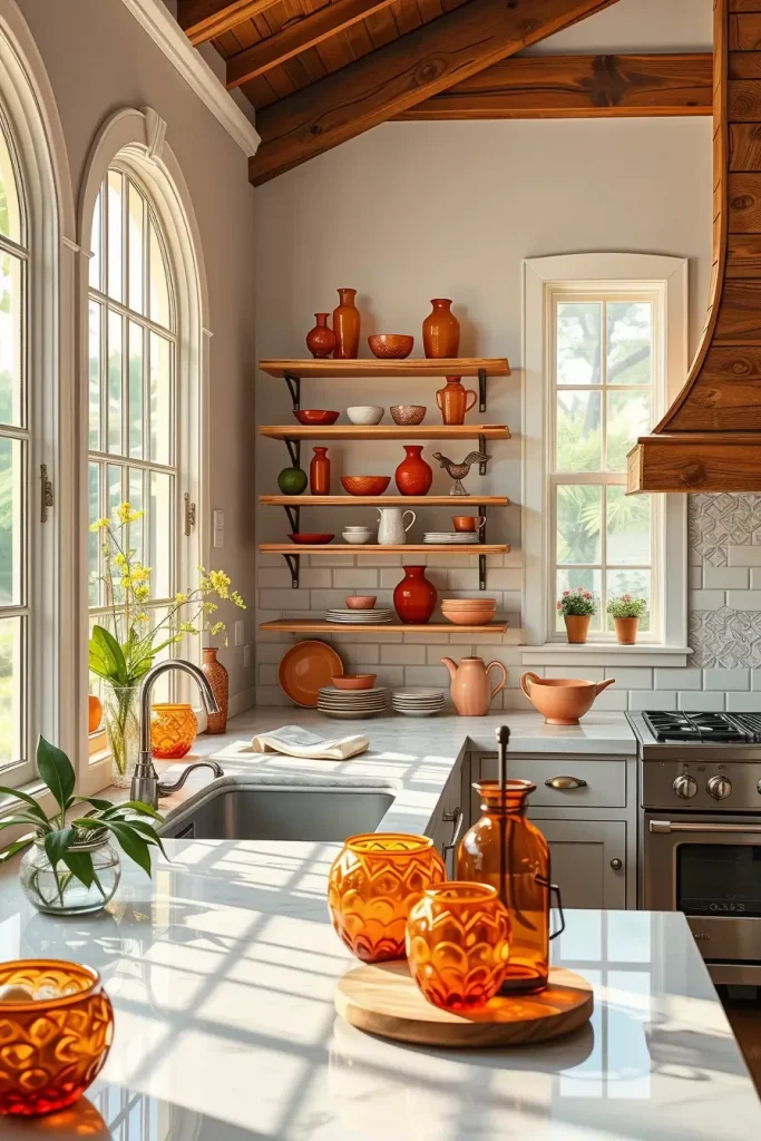 Decorative sunset glassware